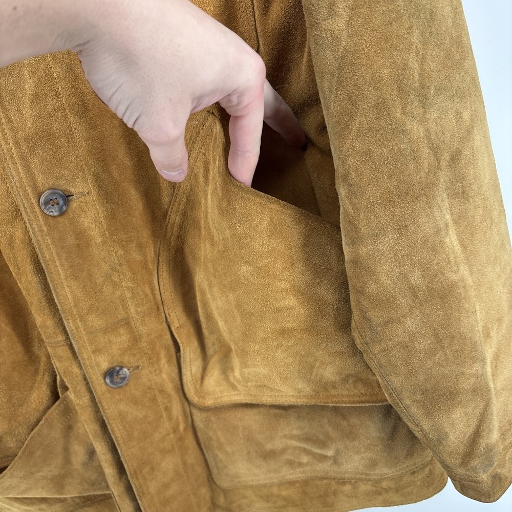 VTG Golden Bear Jacket Mens Large Suede Leather Corduroy Collar Made USA - Picture 5 of 12